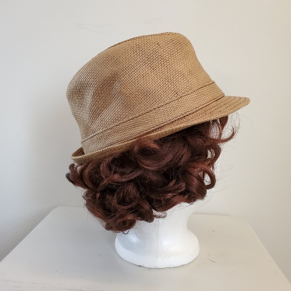 Vintage Woven Straw Fedora Hat With Bow Detail - Picture 7 of 12